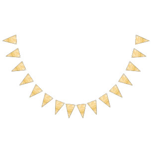 Elegant Sparkle Gold Glitter  Bunting Flags