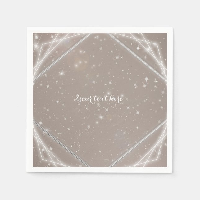 Elegant Sparkle Modern Geometric Glam Party Napkins (Front)