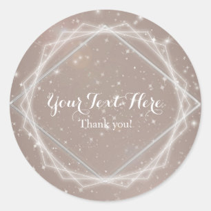 Elegant Sparkle Modern Geometric Party Favor Classic Round Sticker