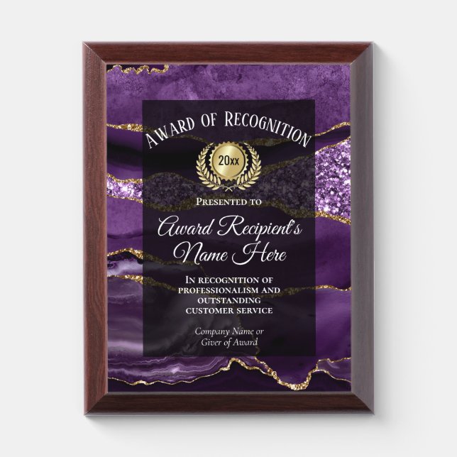 Elegant Sparkle Purple Award of Recognition (Vertical)