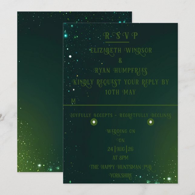 Elegant Sparkle Wedding  Invitation (Front/Back)