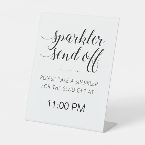 Elegant Sparkler Send Off From Wedding Reception Pedestal Sign