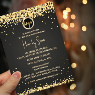 Elegant Black & Gold Grand Opening invitation Flyer