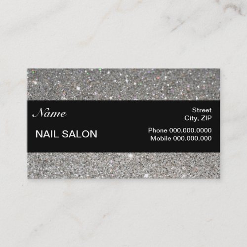 elegant Sparkles &amp; Glitter Nail Salon BusinessCard Business Card Templates