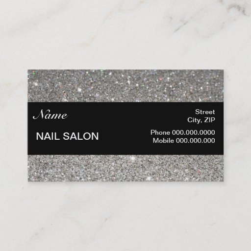 Customizable elegant Sparkles &amp; Glitter Nail Salon BusinessCard Business Card Templates