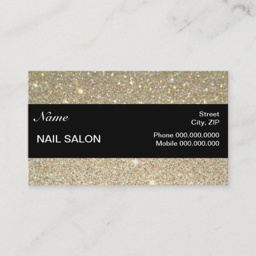 elegant Sparkles &amp; Glitter Nail Salon BusinessCard Business Card Templates