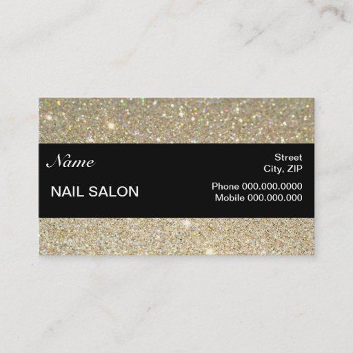 Customizable elegant Sparkles &amp; Glitter Nail Salon BusinessCard Business Card Templates