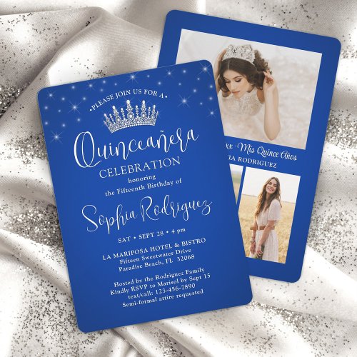 Elegant Sparkles Quinceañera 3 Photo Royal Blue