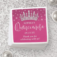 Elegant Sparkles Quinceañera Crown Fuschia Pink