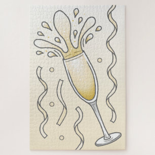 Elegant Sparkling Champagne Glass Jigsaw Puzzle