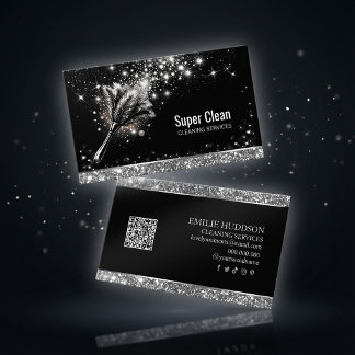 Elegant Sparkling Cleaning Service Business Card 