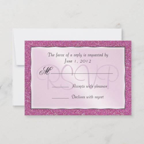 Elegant Sparkling Pink Sweet 16 Glitter RSVP