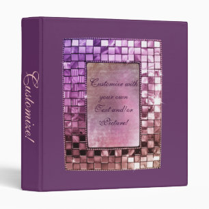 Elegant Sparkling Purple Frame Custom Binder