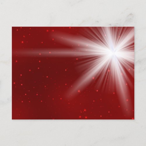 Elegant Sparkling Star in Christmas Red Sky Holiday Postcard