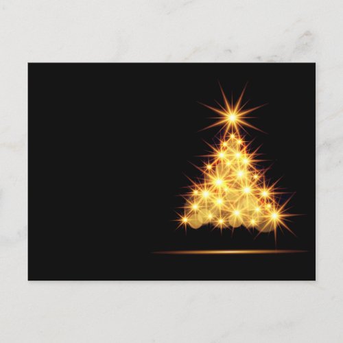 Elegant Sparkling Tree in Night Sky Holiday Postcard