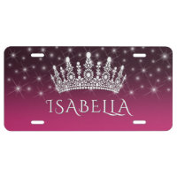 Elegant Sparkly Crown & Stars Hot Pink & Black