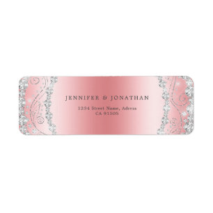 Elegant Sparkly Diamond Chic Pink Modern Label