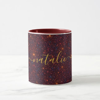 Elegant Sparkly Fancy Writing Custom Name Gift Mug