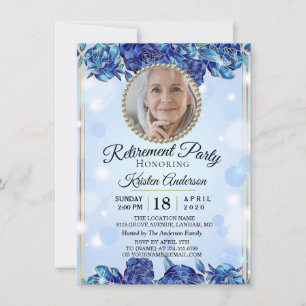 Elegant Sparkly Gold Retirement Party Invitation