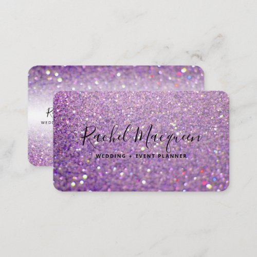 Elegant Sparkly Lilac Purple Glitter Business Card