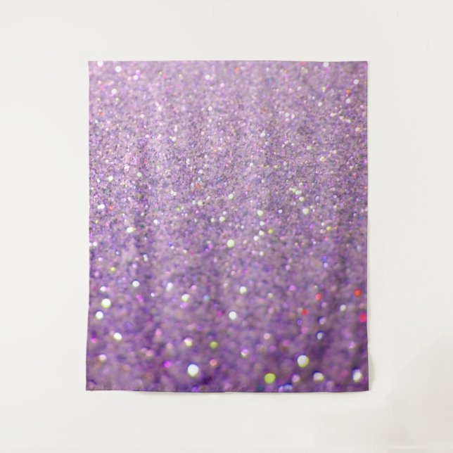 Elegant Sparkly Lilac Purple Glitter Tapestry (Front)