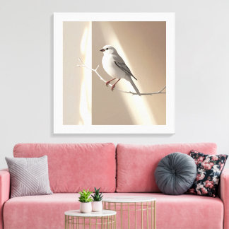 Elegant Sparrow Bird Wall Art Print – Minimalist