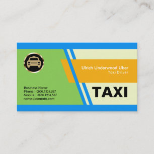 Elegant Special Blue Slanting Stripes Taxi Service Business Card