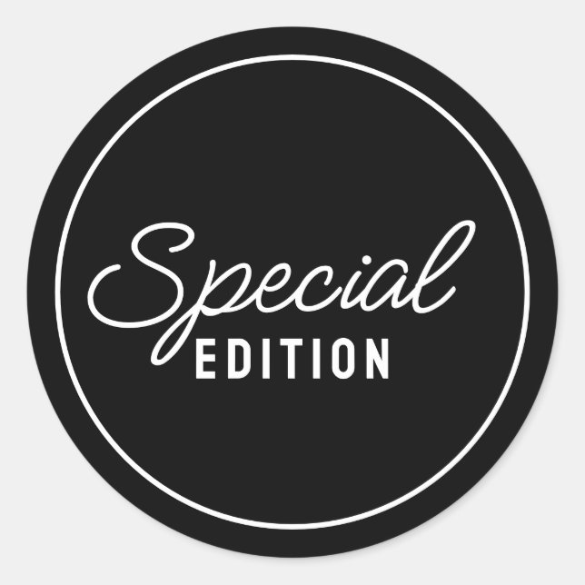 Elegant Special Edition Script Classic Round Sticker (Front)