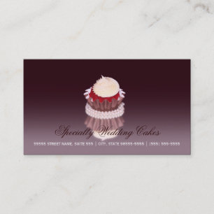 Elegant Specialty Wedding Cake Bakery With QR Code Business Card