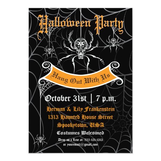 Halloween Spider Birthday Invitations 10