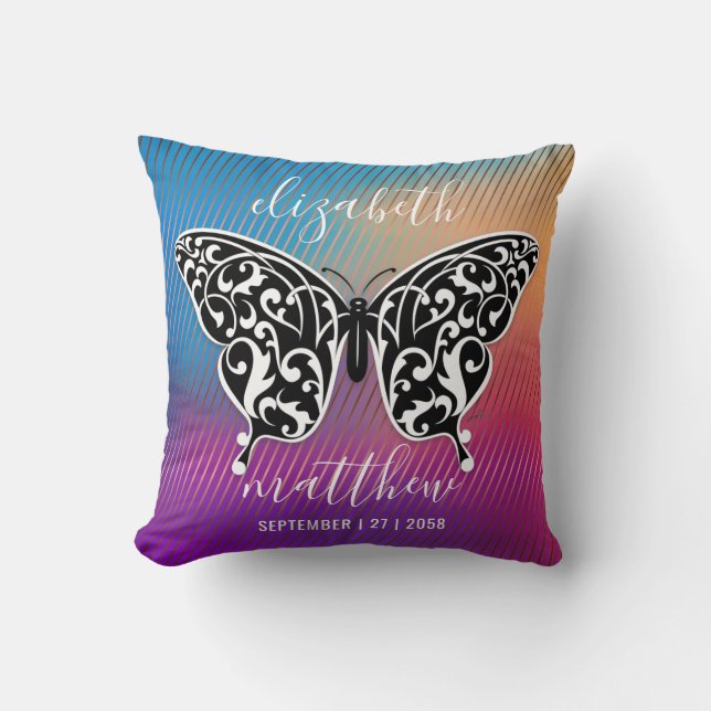 Elegant Splendor of Life Butterfly Pillow Design (Front)