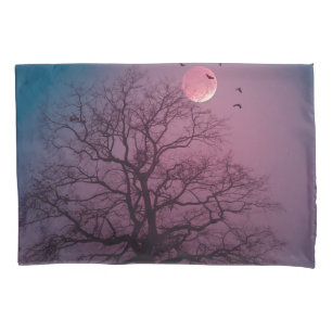 Elegant Spooky Halloween Theme Tree Moon Artwork Pillow Case