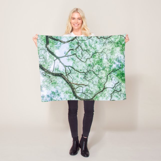 Elegant Spooky Leaves & Branches Fleece Blanket (In Situ)