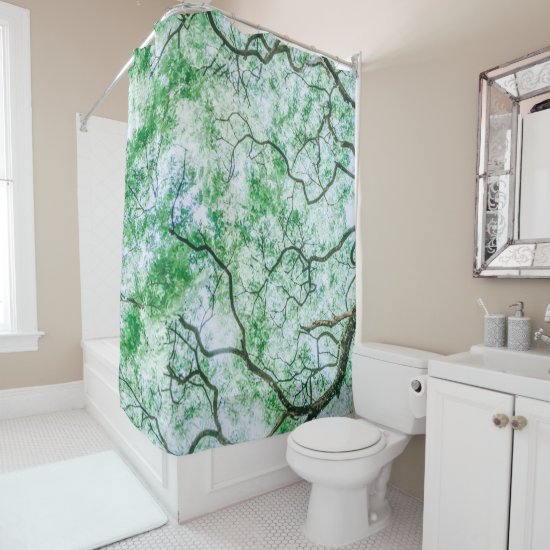 Elegant Spooky Leaves & Branches Shower Curtain