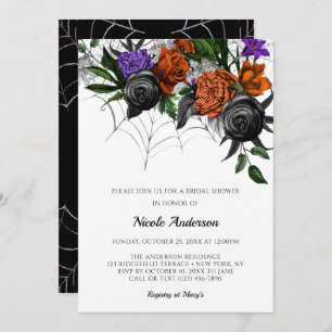 Elegant Spooky Multi Web Bridal Shower Invitation