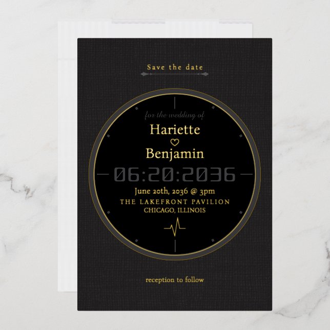 Elegant Sports Watch Face Foil Invitation (Envelope)