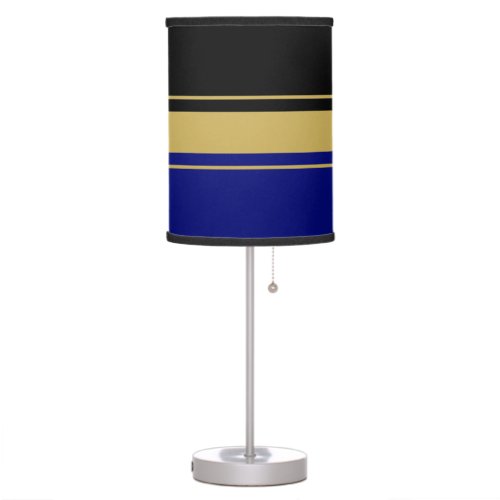 Elegant Sporty Black Royal Blue Racing Stripes Table Lamp