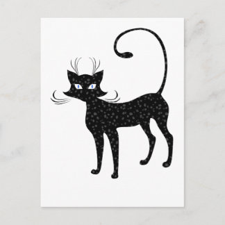 Elegant Spotted Black Cat Postcard