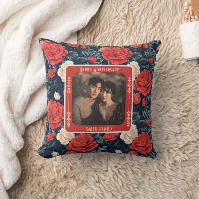 Elegant Spouse Golden Anniversary  Throw Pillow  (Blanket)