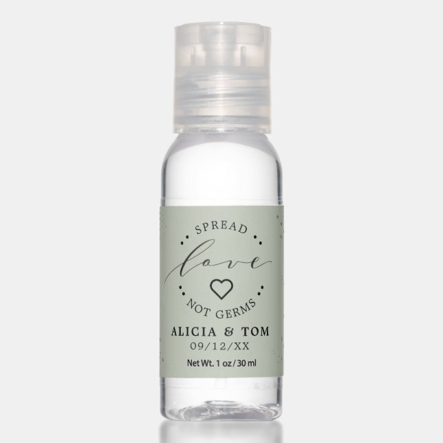 Elegant Spread Love Not Germs Eucalyptus Green Hand Sanitizer (Front)