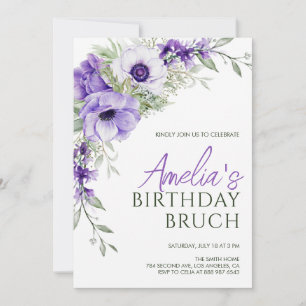 Elegant Spring and Summer Wildflowers Birthday Invitation