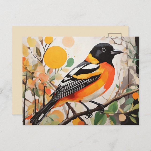 Elegant Spring Bird Baltimore Oriole Postcard (Front/Back)