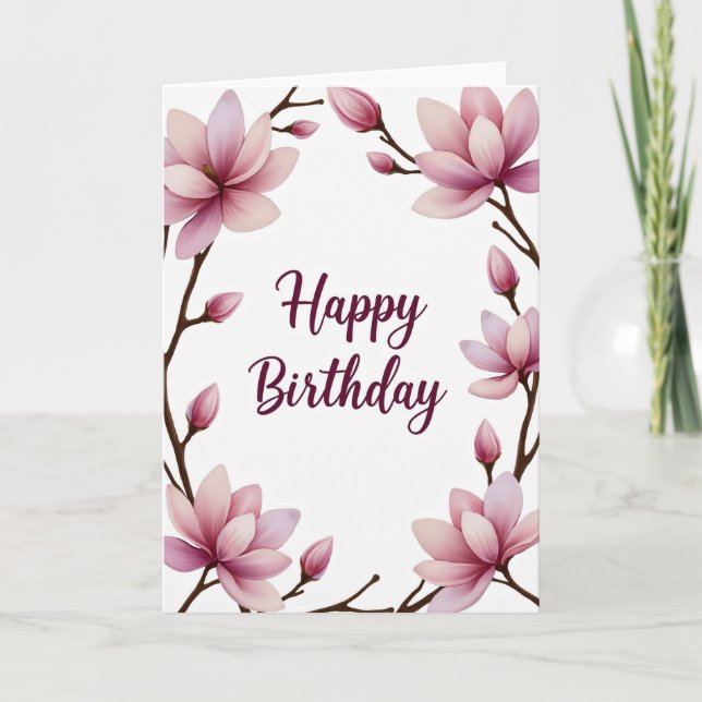 Elegant Spring Birthday Card (Front)