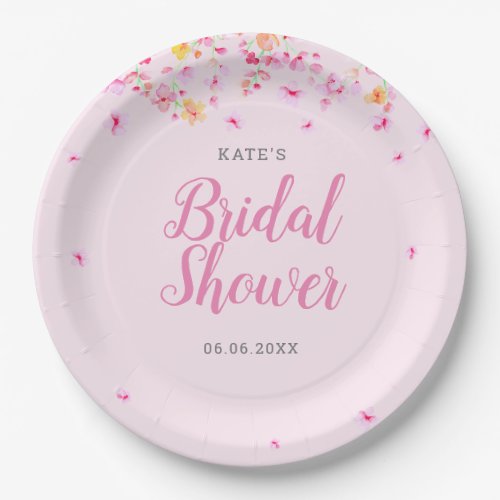Elegant Spring Blossom Floral Bridal Shower Paper Plates