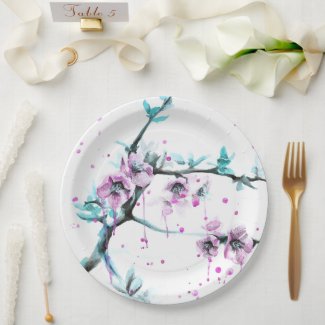 Elegant Spring blossom Pink floral Watercolor
