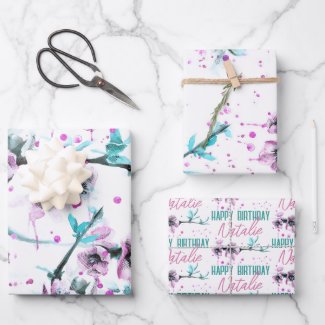 Elegant Spring Blossom Pink Floral Watercolor art 