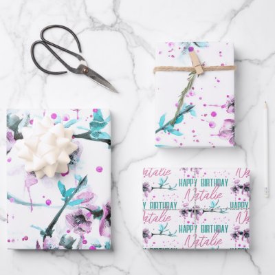 Elegant Spring Blossom Pink Floral Watercolor art 