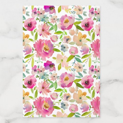 Elegant Spring Boho Floral Gold Square Wedding Envelope Liner