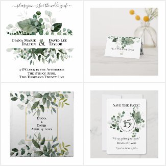 Elegant Spring Botanical Greener Wedding Suite 