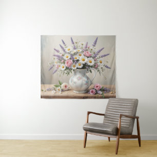 Elegant Spring Bouquet in Vase Soft Floral Tapestry